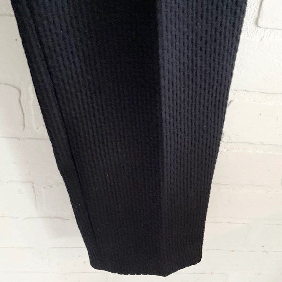 Club Monaco Women Ankle Pants Waffle Cotton Black Tailored Straight leg Sz 6 - Picture 6 of 12